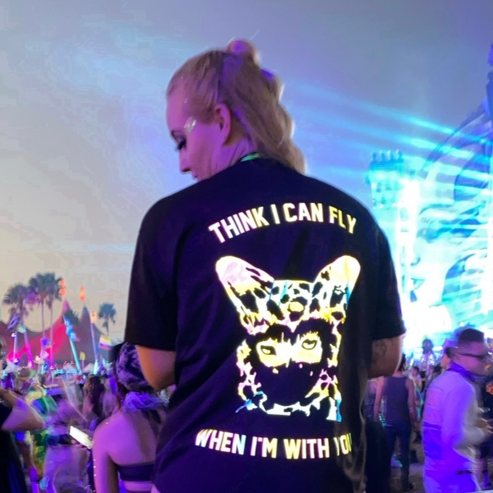 Black reflective Galantis custom rave jersey large